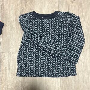 4/$30 Old Navy Kids Patterned Long Sleeve Shirt - Black and Blue 18-24M